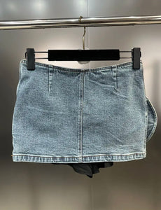 Mini denim skirt