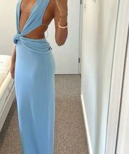 Blue cut out maxi dress