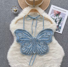 Butterfly denim top