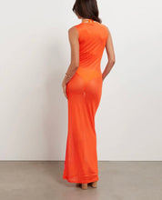 Mesh orange maxi dress