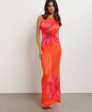 Mesh orange maxi dress