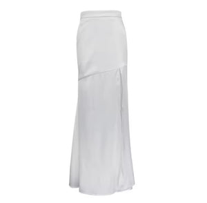 White silky maxi skirt