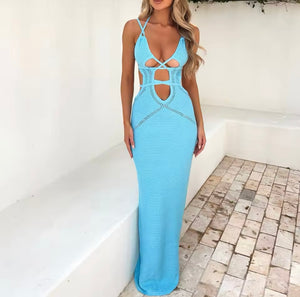 Knit cut out maxi dress