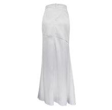 White silky maxi skirt