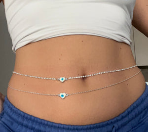 Evil eye heart belly chain