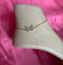 Crystal butterfly anklet