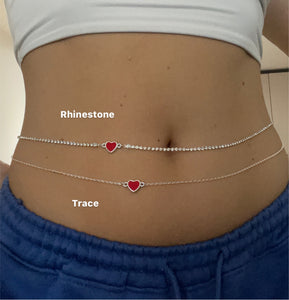 Red heart belly chain