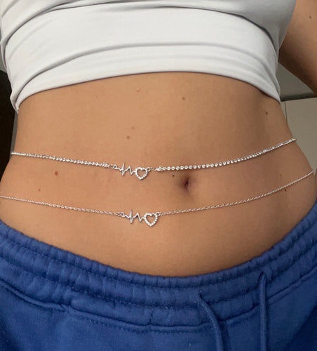 Love pulse belly chain