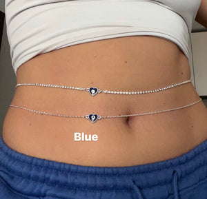 Evil eye heart belly chain