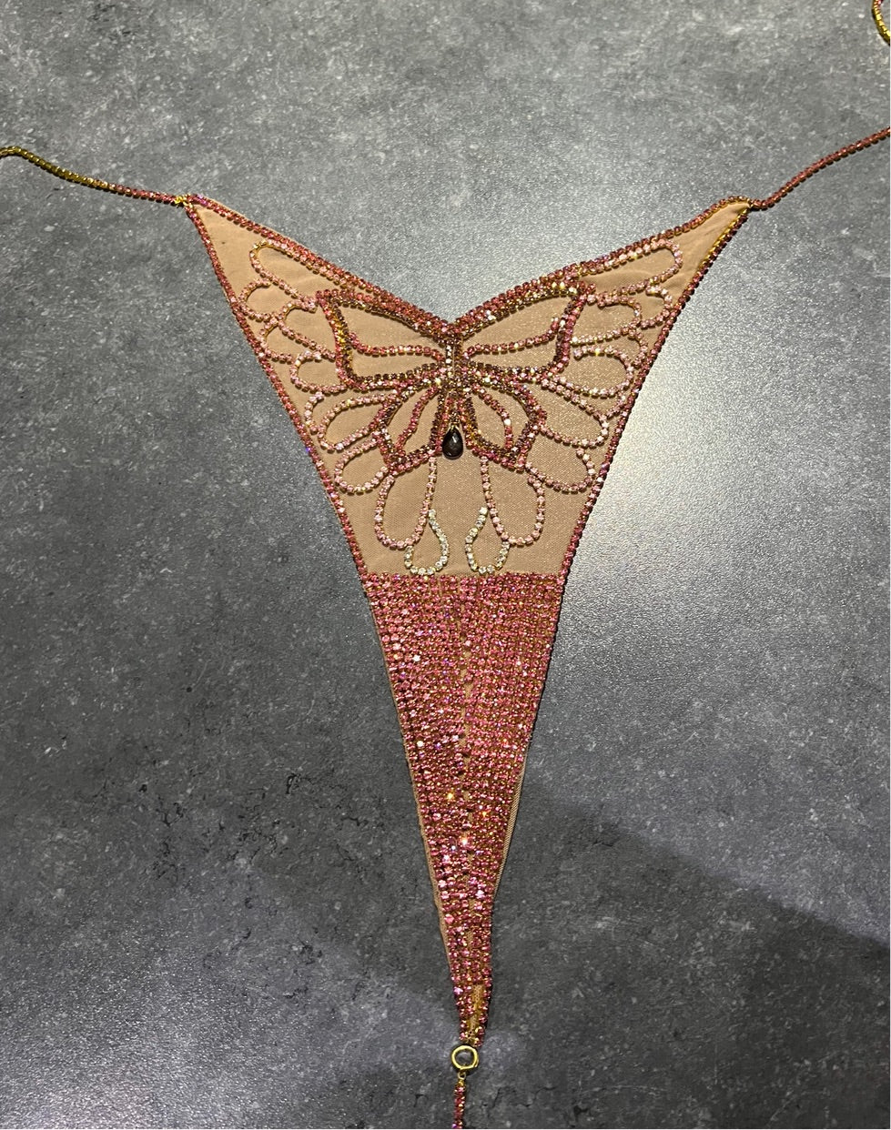 BUTTERFLY THONG WITH GEMS