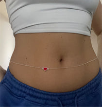 Red heart belly chain