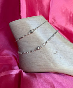 Crystal pendant anklet