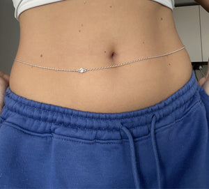 Small crystal pendant belly chain