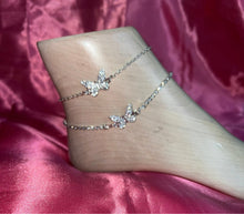 Crystal butterfly anklet