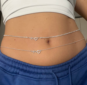 Love pulse belly chain