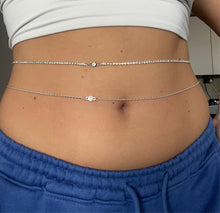 Small crystal pendant belly chain