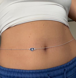 Evil eye heart belly chain