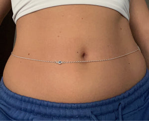 Small crystal evil eye belly chain