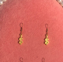 Mini dollar sign earrings