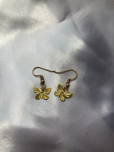 Gold butterfly earrings