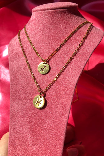 Circle zodiac sign necklace