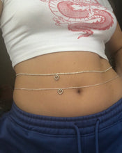 Silver heart belly chain