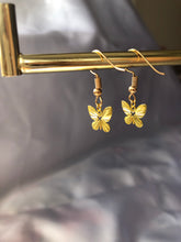 Gold butterfly earrings