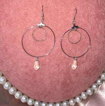 Double circle crystal hoops