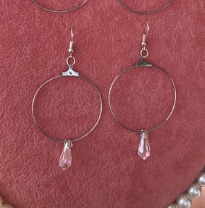 Crystal pendant hoops