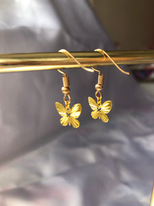 Gold butterfly earrings