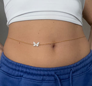 Crystal butterfly belly chain