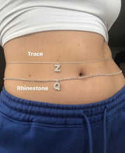 Silver letter belly chain