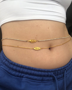 Fish bone belly chain