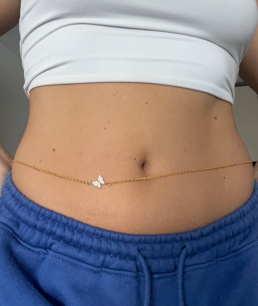 Dainty butterfly belly chain