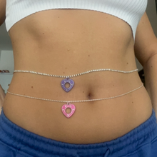 Colour heart belly chain