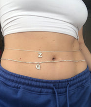 Silver letter belly chain