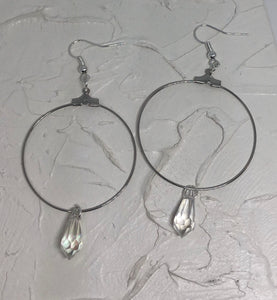 Crystal pendant hoops - Icegoldbyvee