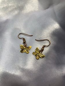 Gold butterfly earrings