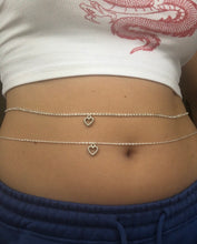 Silver heart belly chain