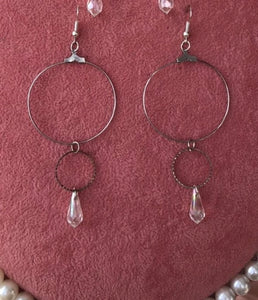 Rain drop double circle hoops