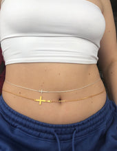 Cross belly chain