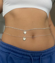 Silver heart belly chain