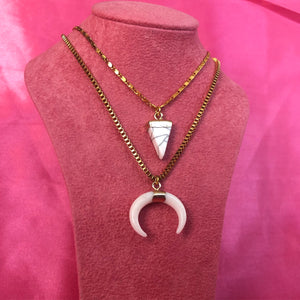 White horn pendant necklace