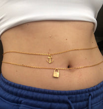 Anchor/Lock pendant belly chain