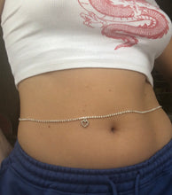 Silver heart belly chain