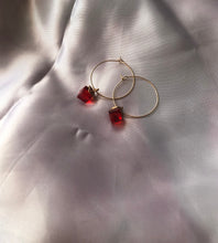 Crystal cube hoops