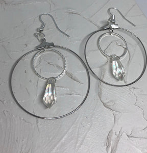 Crystal drop round earrings - Icegoldbyvee