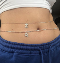 Silver letter belly chain