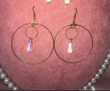 Crystal drop round earrings