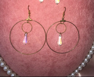 Crystal drop round earrings